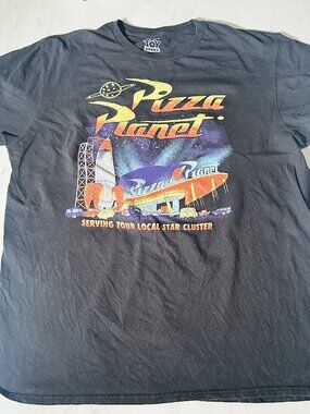 Toy Story Pizza Planet Men's Black T-Shirt Size L Large